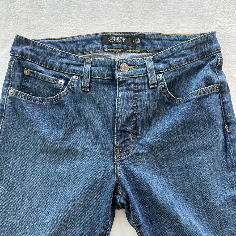 Lauren Ralph Lauren Straight Leg Jeans Size‎ 6 Medium Wash Hemmed Denim - Picture 12 of 15